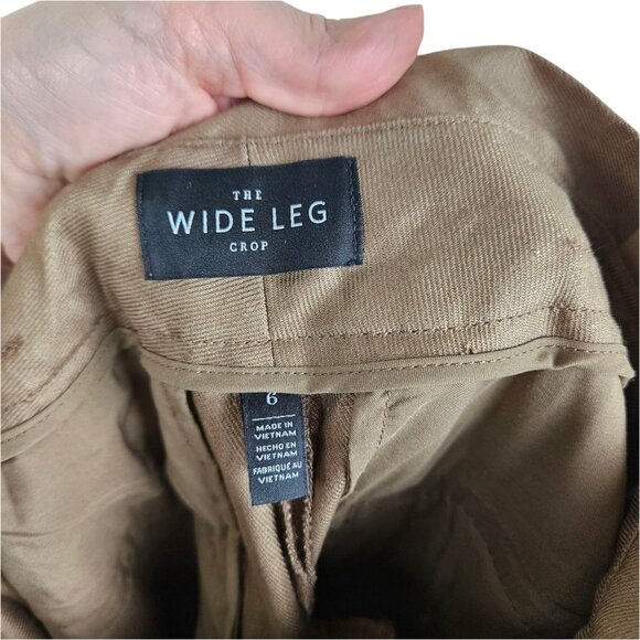 White House Black Market Pants Brown‎ Linen Blend Classic Wide Leg Size 6 - Picture 9 of 13